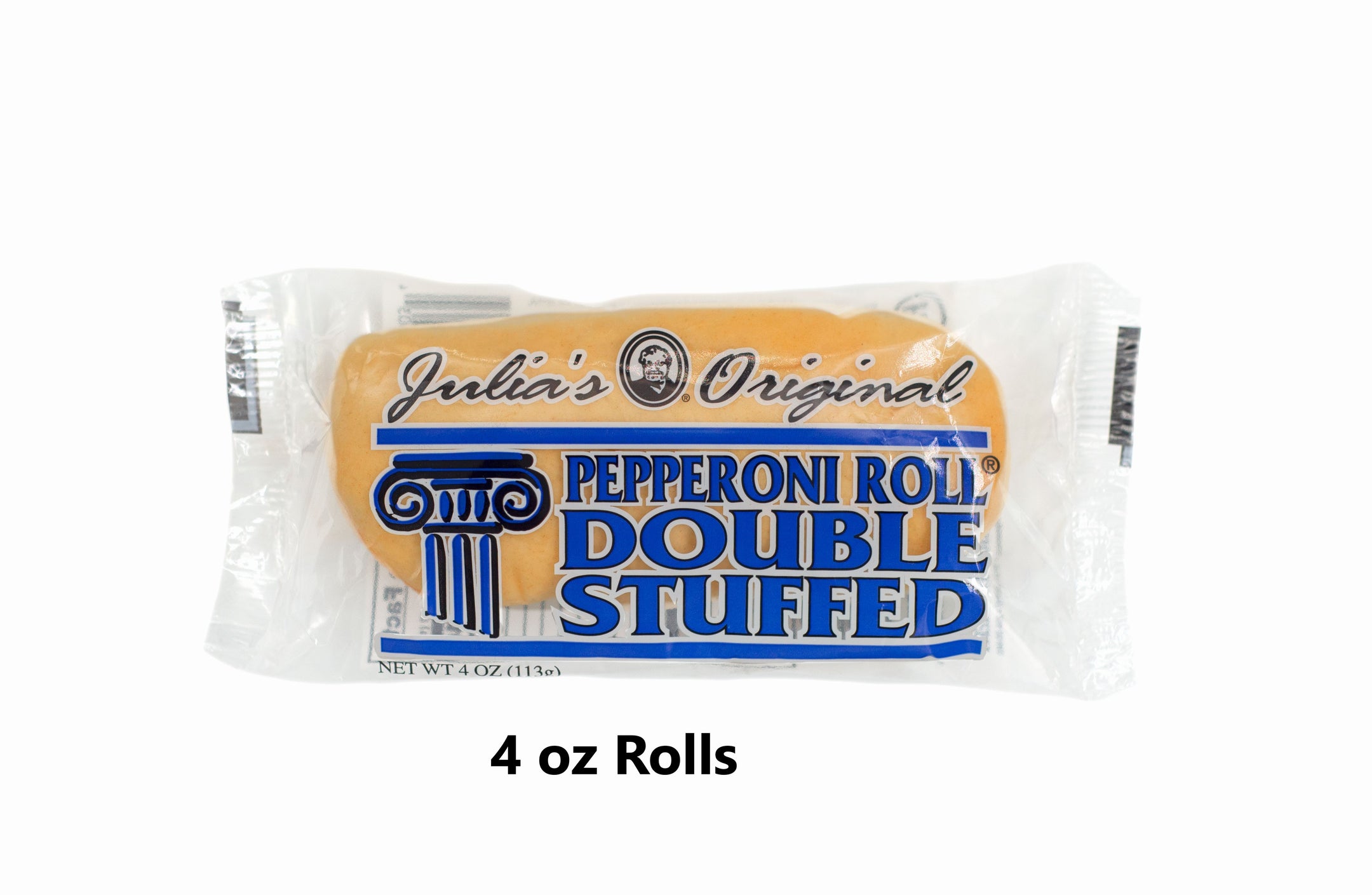 Julia's Pepperoni Roll 4oz. Double Stuffed Pepperoni (Case 36 roll PepperoniRolls