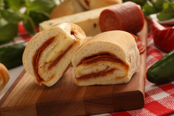 Julia's Pepperoni Roll | 5.5oz. Pepperoni and Hot Pepper Cheese (Case - 24 rolls)